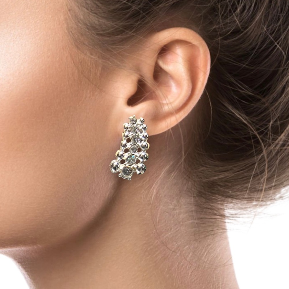 5/$25 Napier Rhinestone Mini Waterfall Stud Earrings NWOT